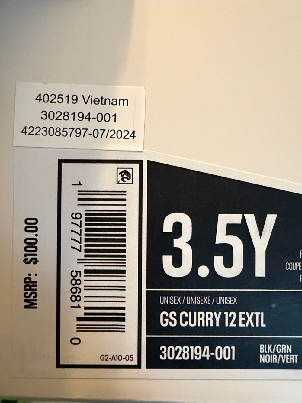 NEW Curry 12 EXTL Youth Basketball Shoes | Size 3.5Y | Green | Steph Curry - Picture 8 of 8